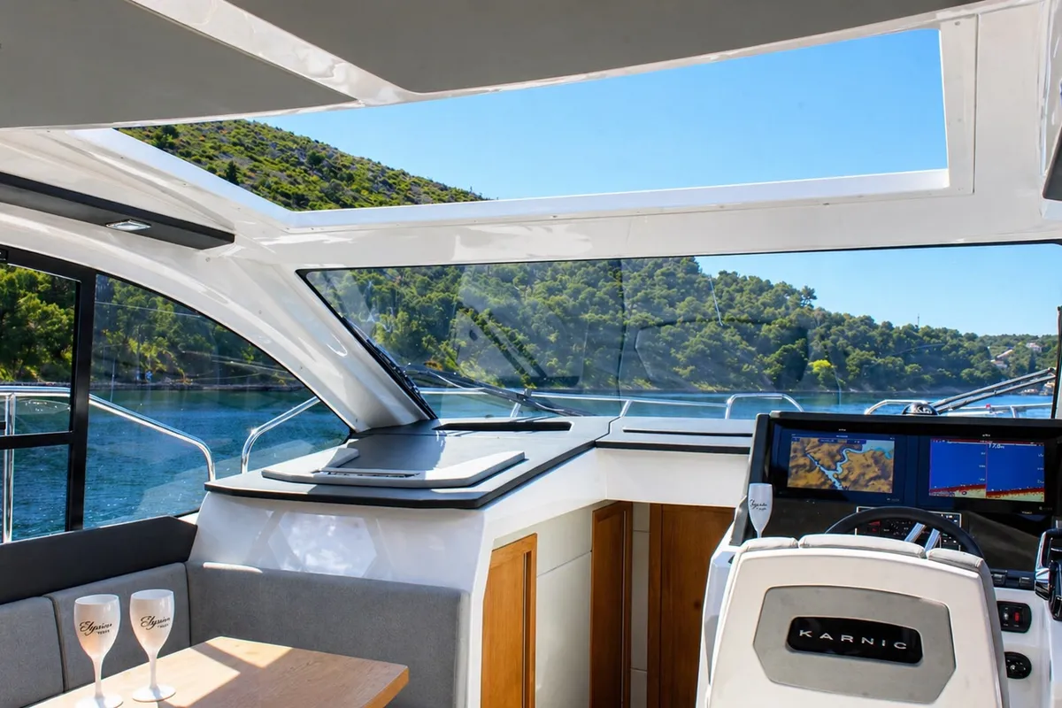 Elysian, a Karnic S37x motorboat at Grad Šibenik, Croatia