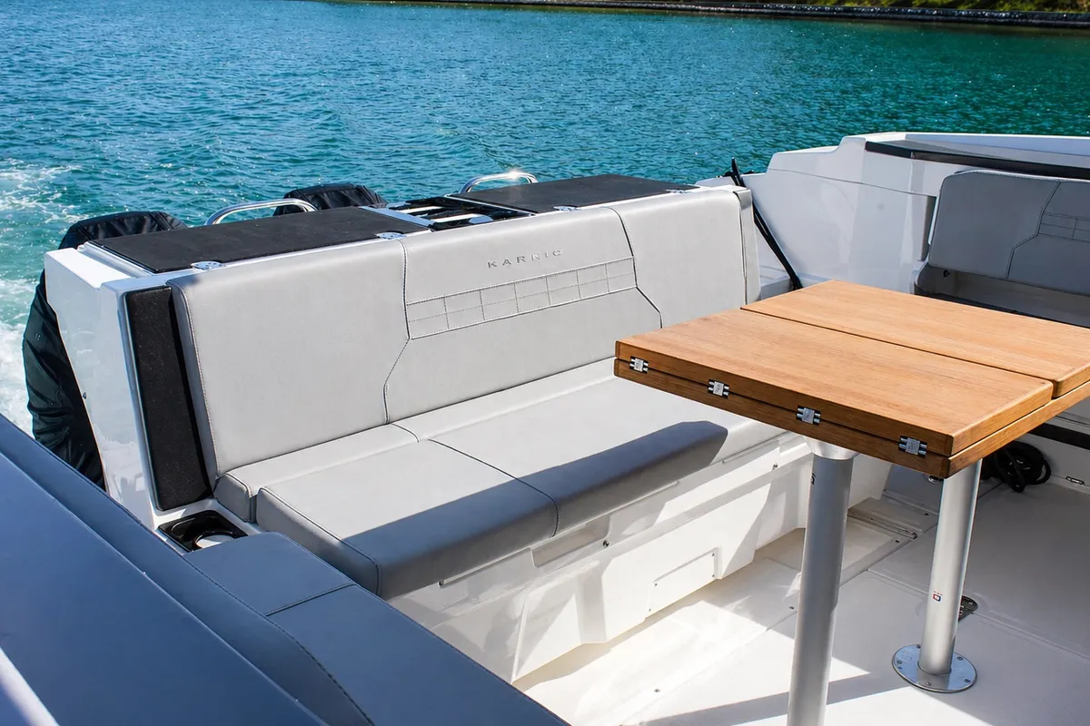 Elysian, a Karnic S37x motorboat at Grad Šibenik, Croatia