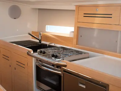 Galley of La Galiote 2, a JPK 39 FC sailboat at La Rochelle, France