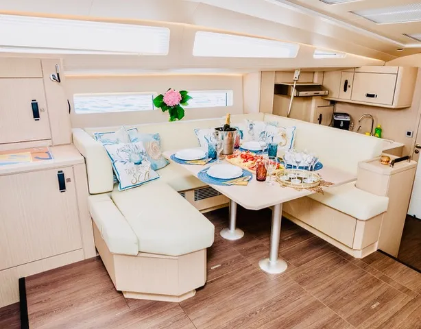 Salon of FRIENDS, a Jeanneau 60 sailboat at Grad Šibenik, Croatia