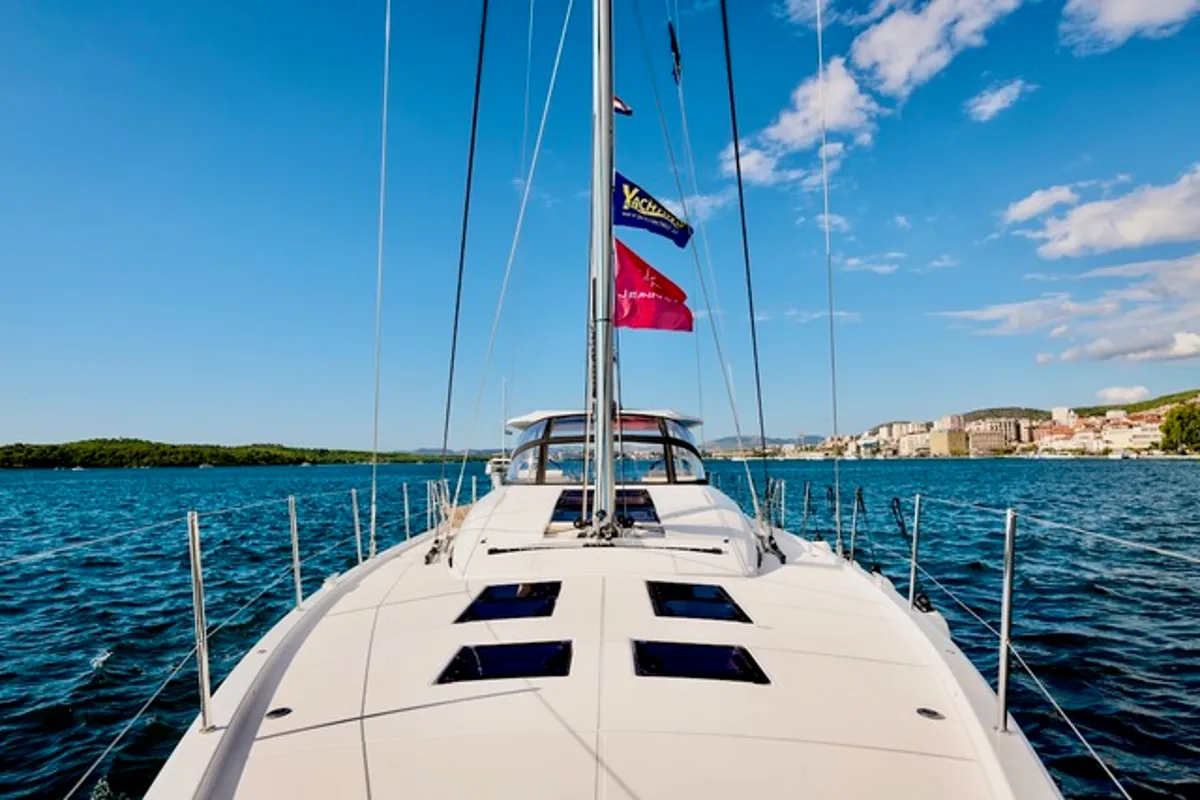 Exterior view of FRIENDS, a Jeanneau 60 sailboat at Grad Šibenik, Croatia