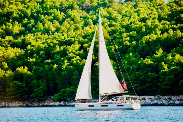 Exterior view of FRIENDS, a Jeanneau 60 sailboat at Grad Šibenik, Croatia