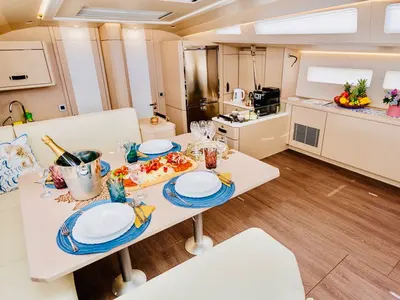 Salon of FRIENDS, a Jeanneau 60 sailboat at Grad Šibenik, Croatia