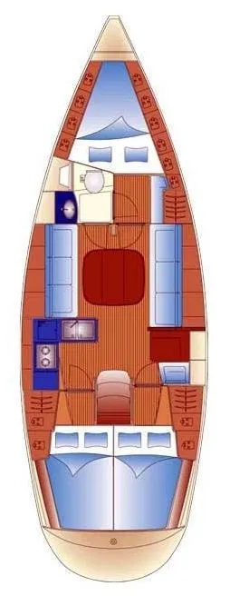 Floor plan of Magic Mouse, a Bavaria 36 sailboat at Lelystad, Netherlands