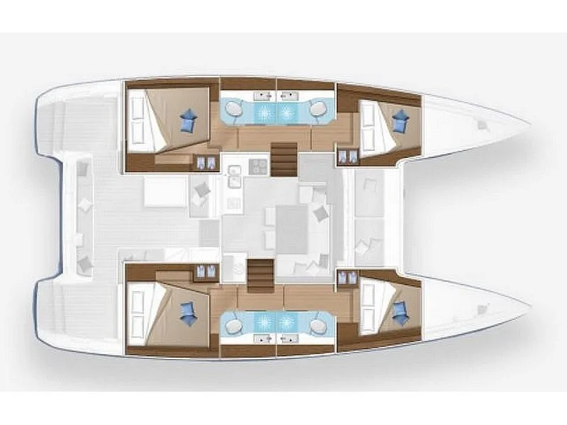 Floor plan of KORINA, a Lagoon 40 catamaran at Općina Rogoznica, Croatia