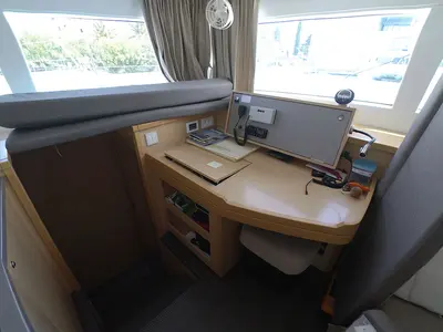 Cockpit of Belo, a Lagoon 450 F catamaran at Grad Kaštela, Croatia