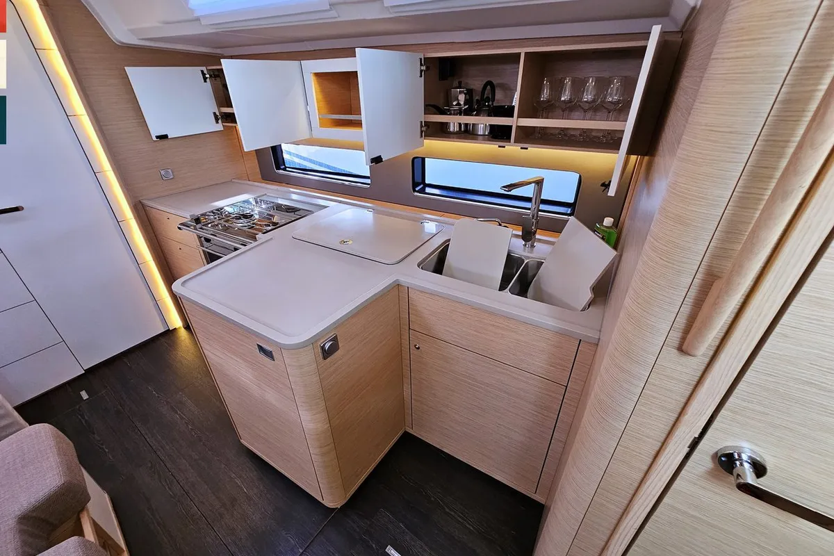 Galley of Dunya, a Dufour 41 sailboat at Općina Rogoznica, Croatia