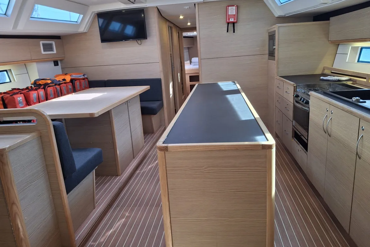 Galley of IRISA, a D&D Kufner 56 sailboat at Grad Trogir, Croatia