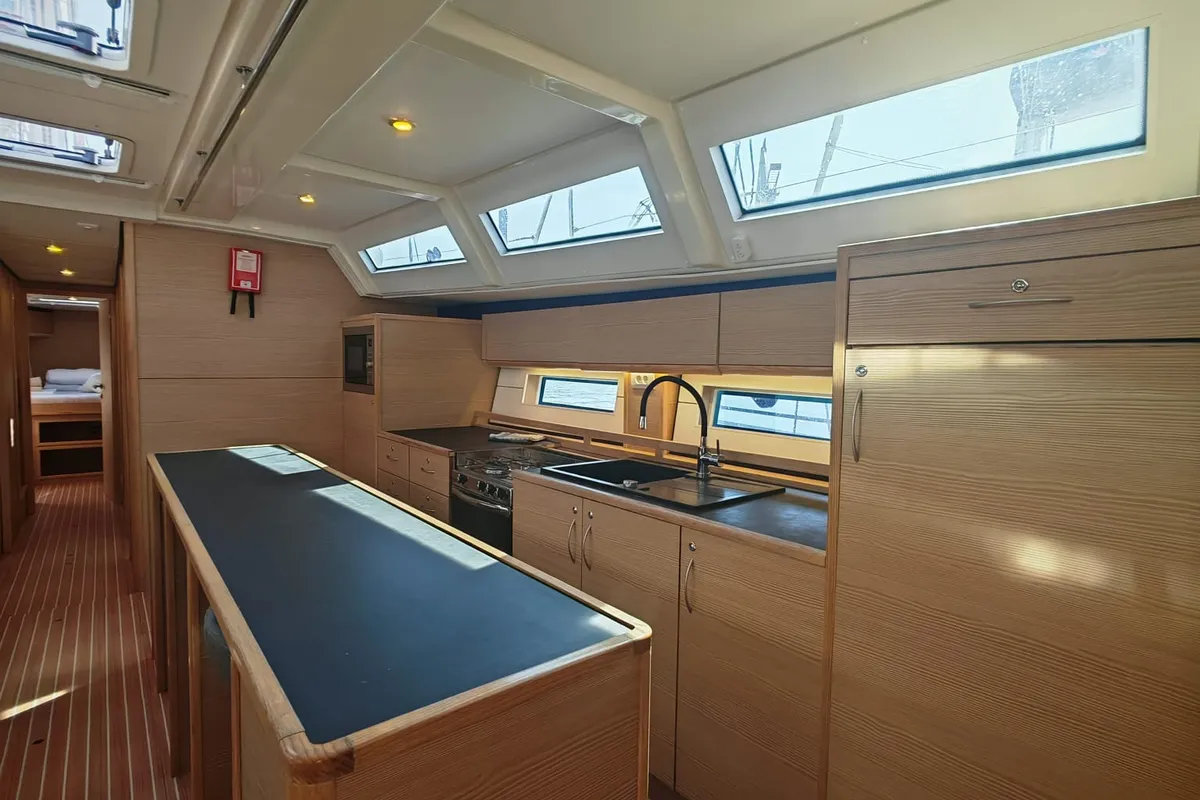 Galley of IRISA, a D&D Kufner 56 sailboat at Grad Trogir, Croatia