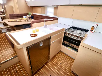 Galley of Sofia I, a Elan Impression 50 sailboat at Grad Kaštela, Croatia
