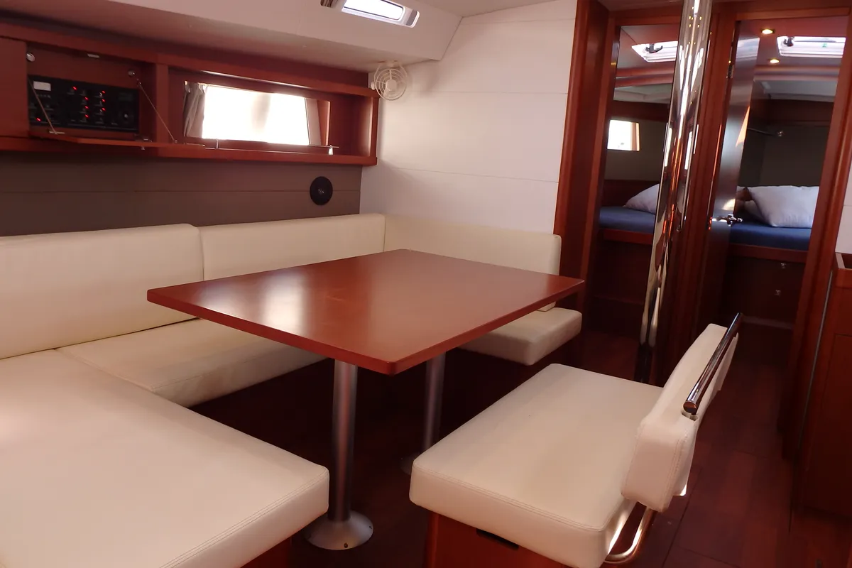 Galley of Joy, a Beneteau Oceanis 48 sailboat at Municipal Unit of Lefkada, Greece
