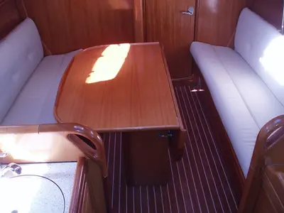 Salon of Sara, a Bavaria 30 Cruiser sailboat at Punat, Croatia