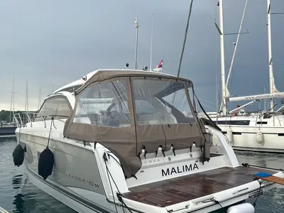 Malima, a Jeanneau Leader 40 motorboat at Grad Pula, Croatia