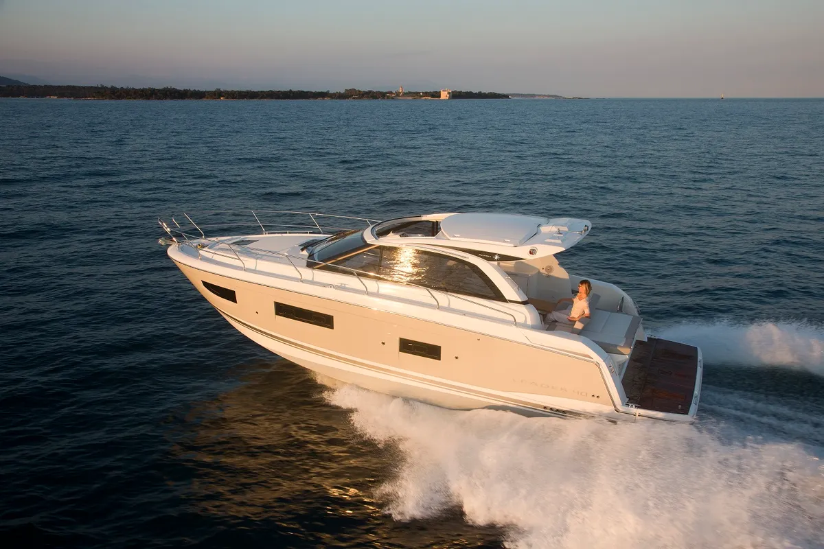Malima, a Jeanneau Leader 40 motorboat at Grad Pula, Croatia