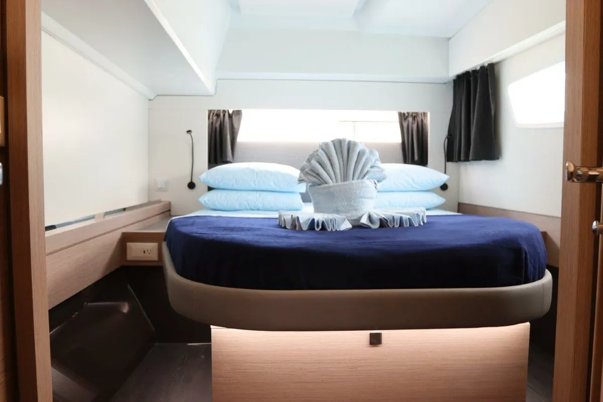 Cabin on Penny Lane, a Fountaine Pajot Astrea 42 catamaran at Road Town, British Virgin Islands