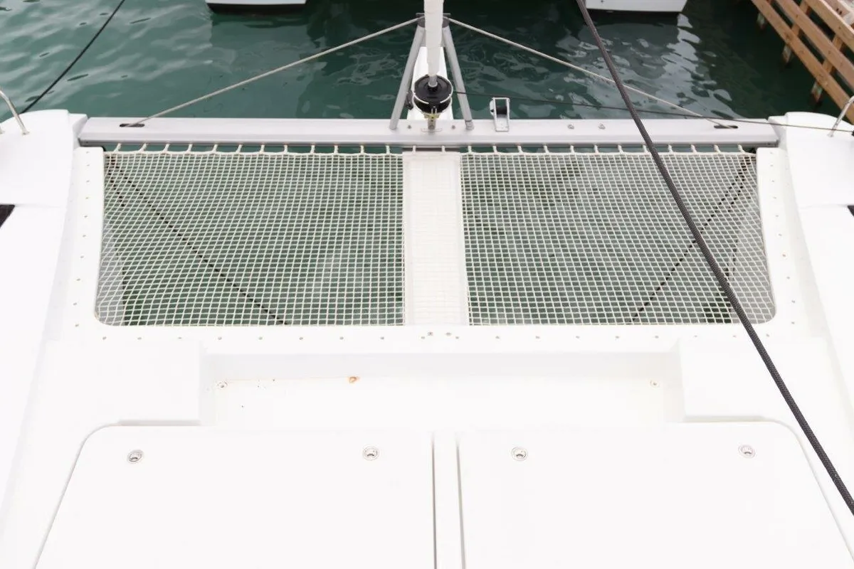 Deck of Penny Lane, a Fountaine Pajot Astrea 42 catamaran at Road Town, British Virgin Islands