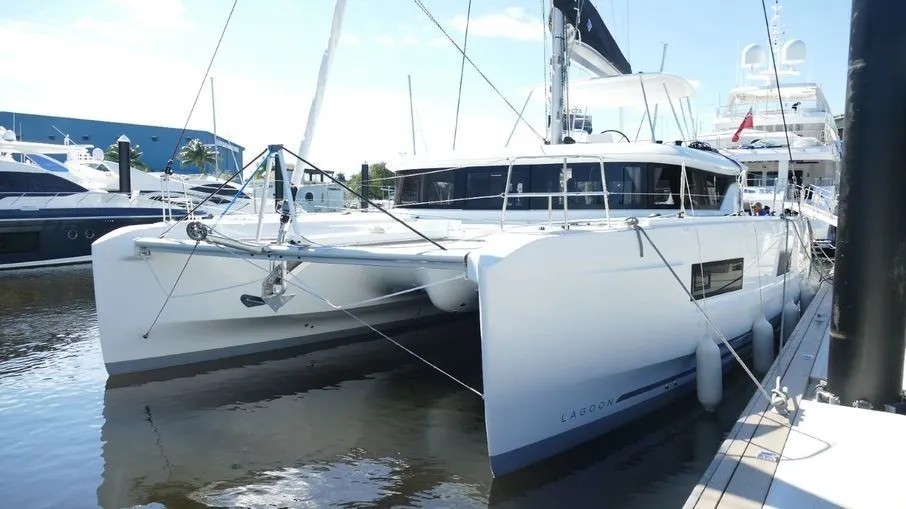 Exterior view of Lily, a Lagoon 46 catamaran at Alameda, United States