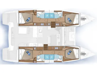 Floor plan of Lily, a Lagoon 46 catamaran at Alameda, United States