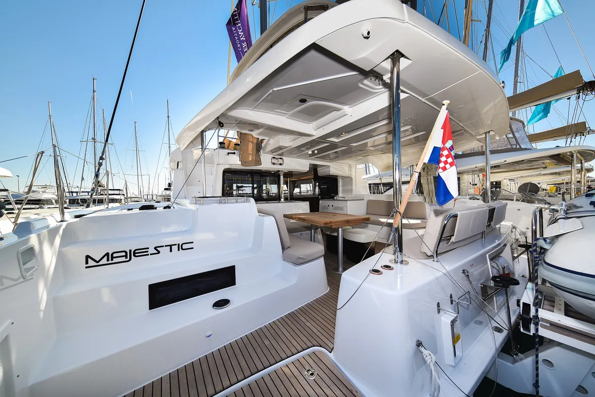 Deck of MAJESTIC, a Lagoon 46 catamaran at Općina Sukošan, Croatia