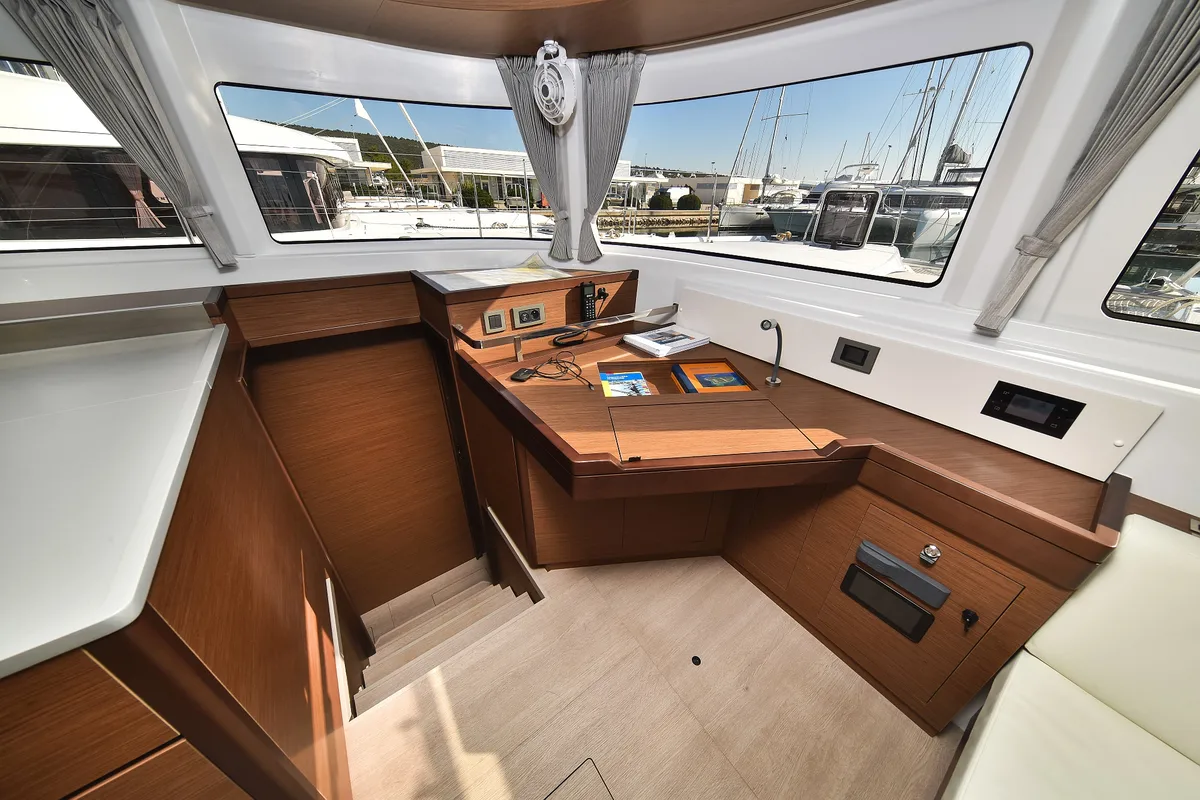 Cockpit of MAJESTIC, a Lagoon 46 catamaran at Općina Sukošan, Croatia