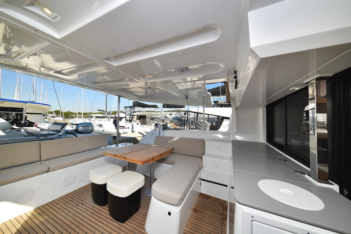 Deck of MAJESTIC, a Lagoon 46 catamaran at Općina Sukošan, Croatia