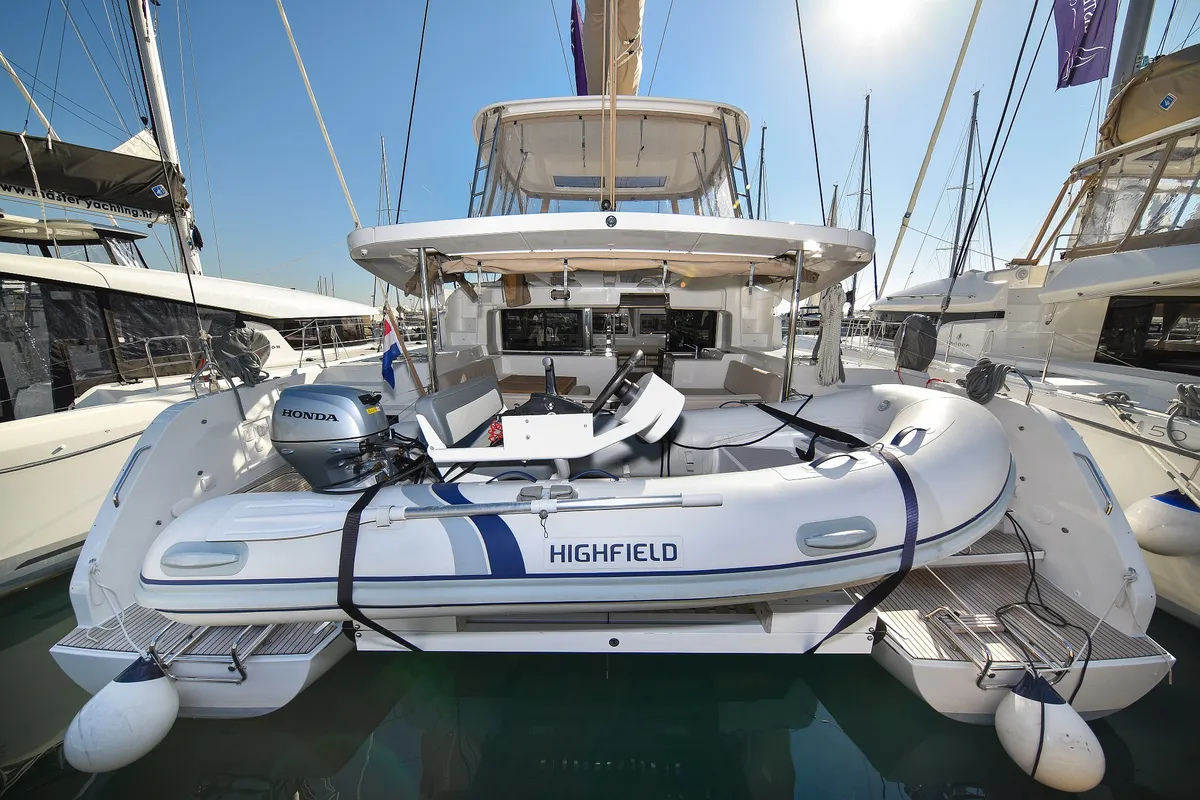Exterior view of MAJESTIC, a Lagoon 46 catamaran at Općina Sukošan, Croatia