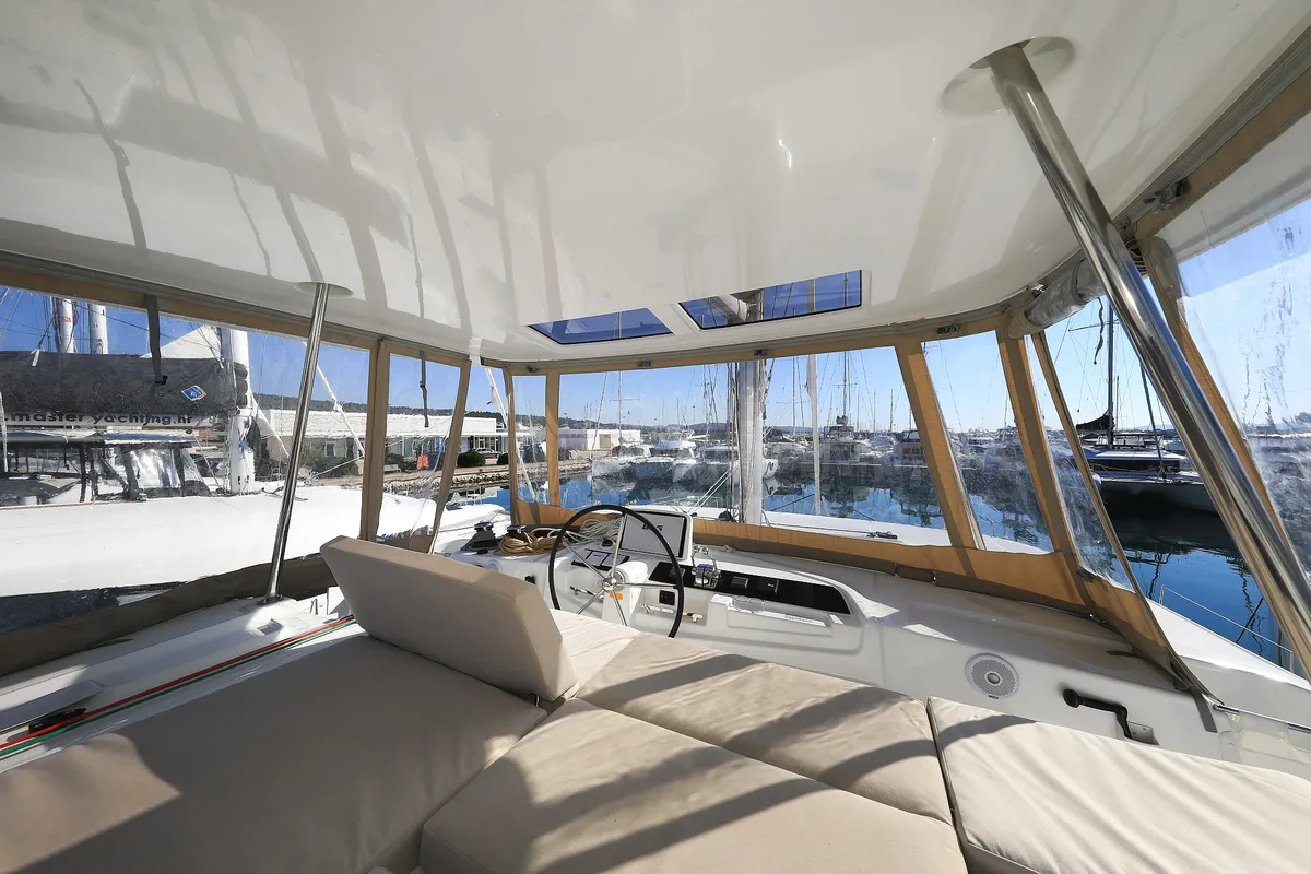 Cockpit of MAJESTIC, a Lagoon 46 catamaran at Općina Sukošan, Croatia