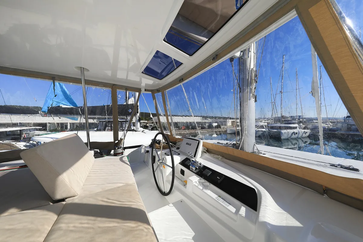Cockpit of MAJESTIC, a Lagoon 46 catamaran at Općina Sukošan, Croatia