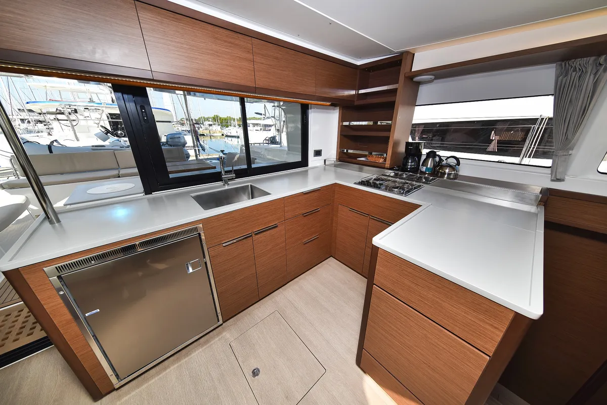 Galley of MAJESTIC, a Lagoon 46 catamaran at Općina Sukošan, Croatia