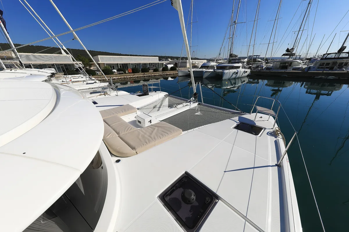 Exterior view of MAJESTIC, a Lagoon 46 catamaran at Općina Sukošan, Croatia