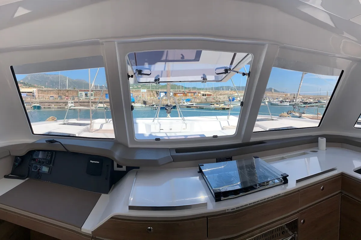 Galley of Kuma, a Bali Catspace catamaran at Salerno, Italy