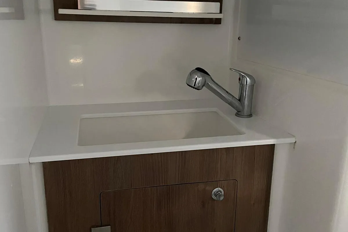 Galley of Kuma, a Bali Catspace catamaran at Salerno, Italy