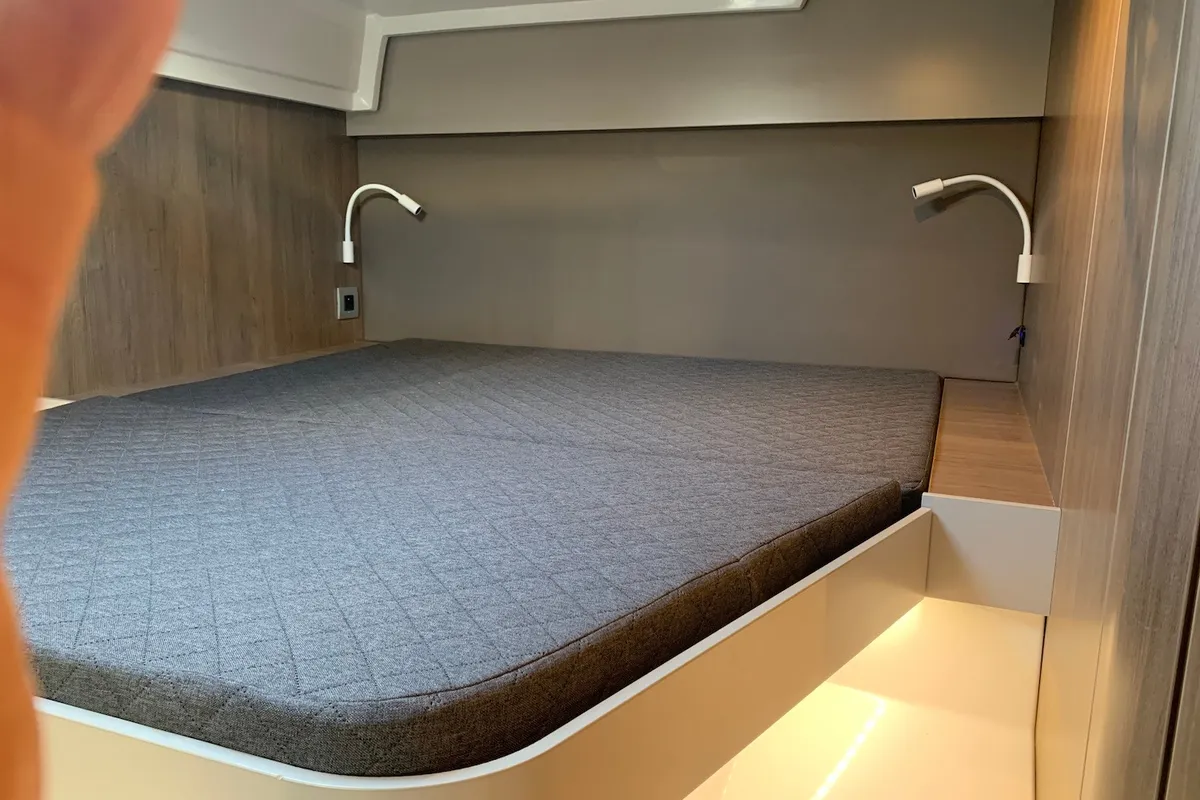 Salon of Kuma, a Bali Catspace catamaran at Salerno, Italy