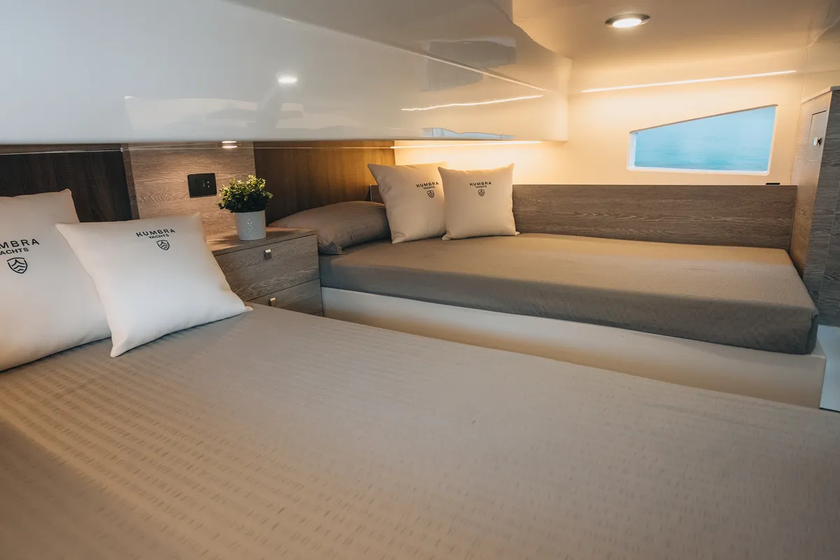 Cabin on Origami, a Gulet Motorboat motorboat at Palma de Mallorca, Spain