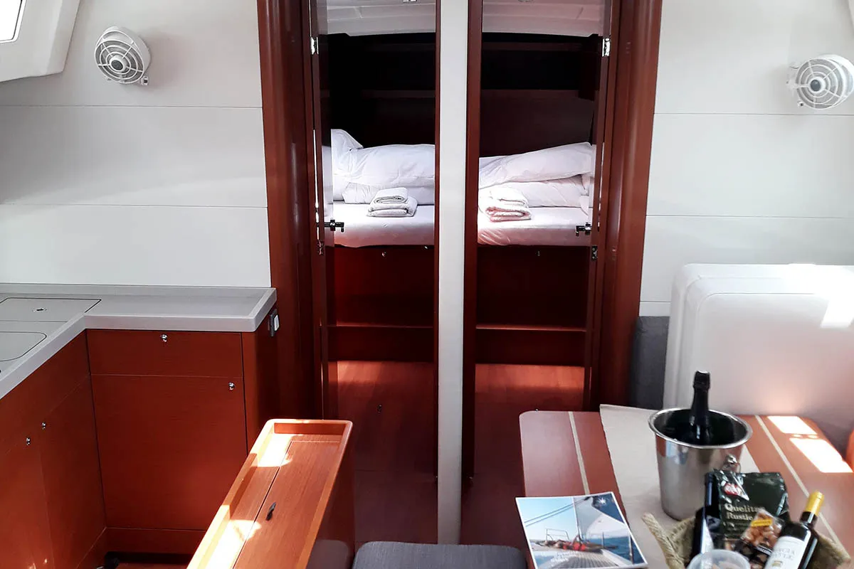 Cabin on RAVISHING 560/2024, a Beneteau Oceanis 46.1 sailboat at Seget Donji, Croatia