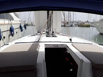 Galley of RAVISHING 560/2024, a Beneteau Oceanis 46.1 sailboat at Seget Donji, Croatia
