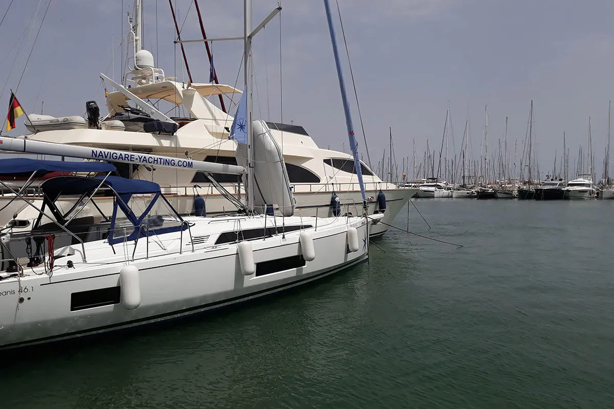 Exterior view of RAVISHING 560/2024, a Beneteau Oceanis 46.1 sailboat at Seget Donji, Croatia