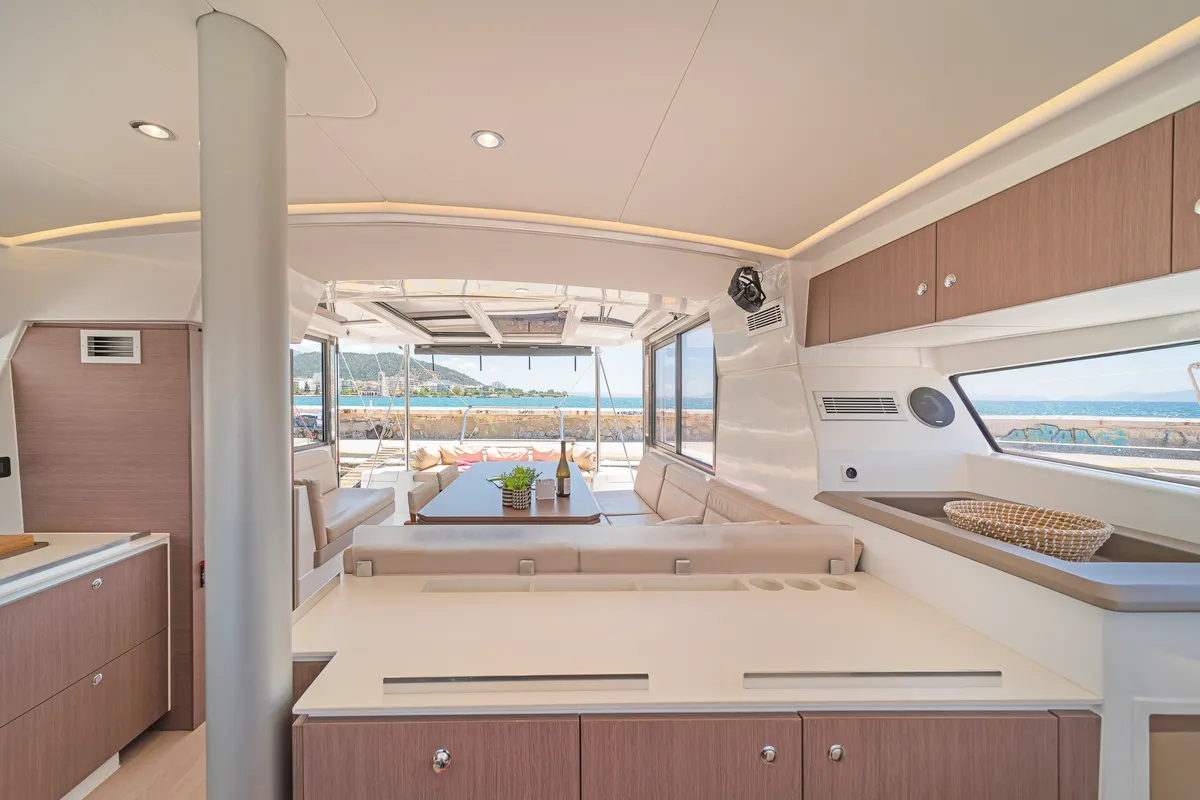 Galley of Neusis, a Bali 4.1 catamaran at Municipal Unit of Rhodes, Greece