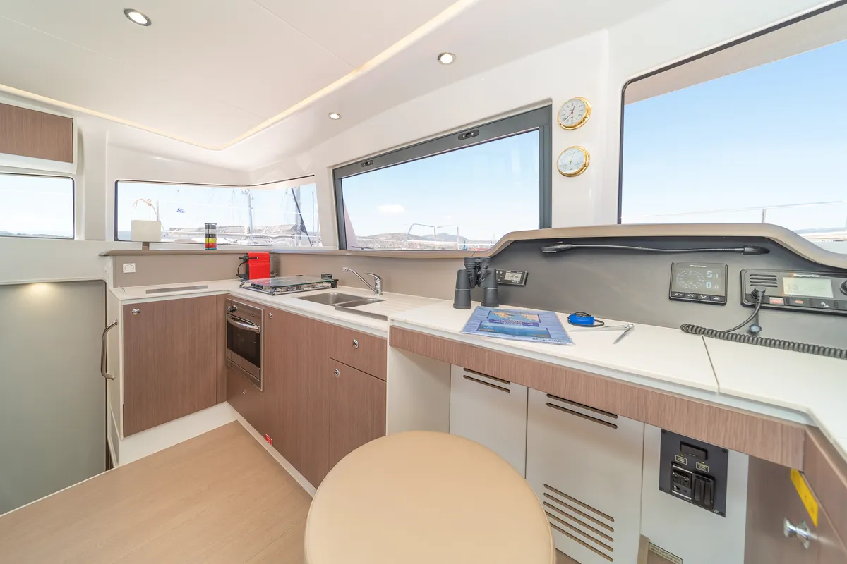 Galley of Neusis, a Bali 4.1 catamaran at Municipal Unit of Rhodes, Greece