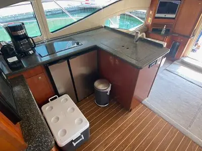 Galley of Cruiser 47, a Cruiser 47 Fly motor yacht at Dubai, United Arab Emirates
