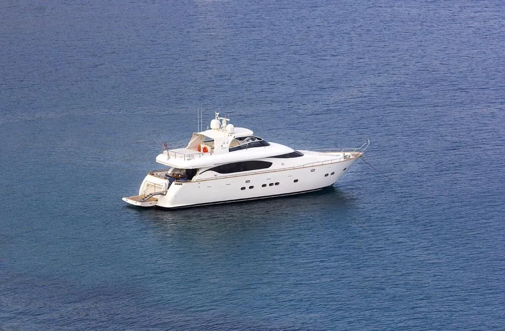 Exterior view of Caelum, a Maiora 24 motor yacht at Bodrum, Turkey
