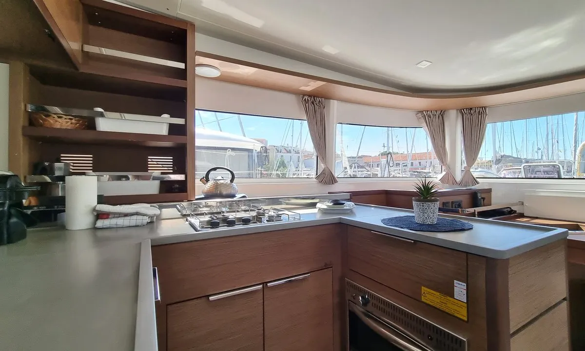 Galley of Magic Point, a Lagoon 46 catamaran at Split, Croatia