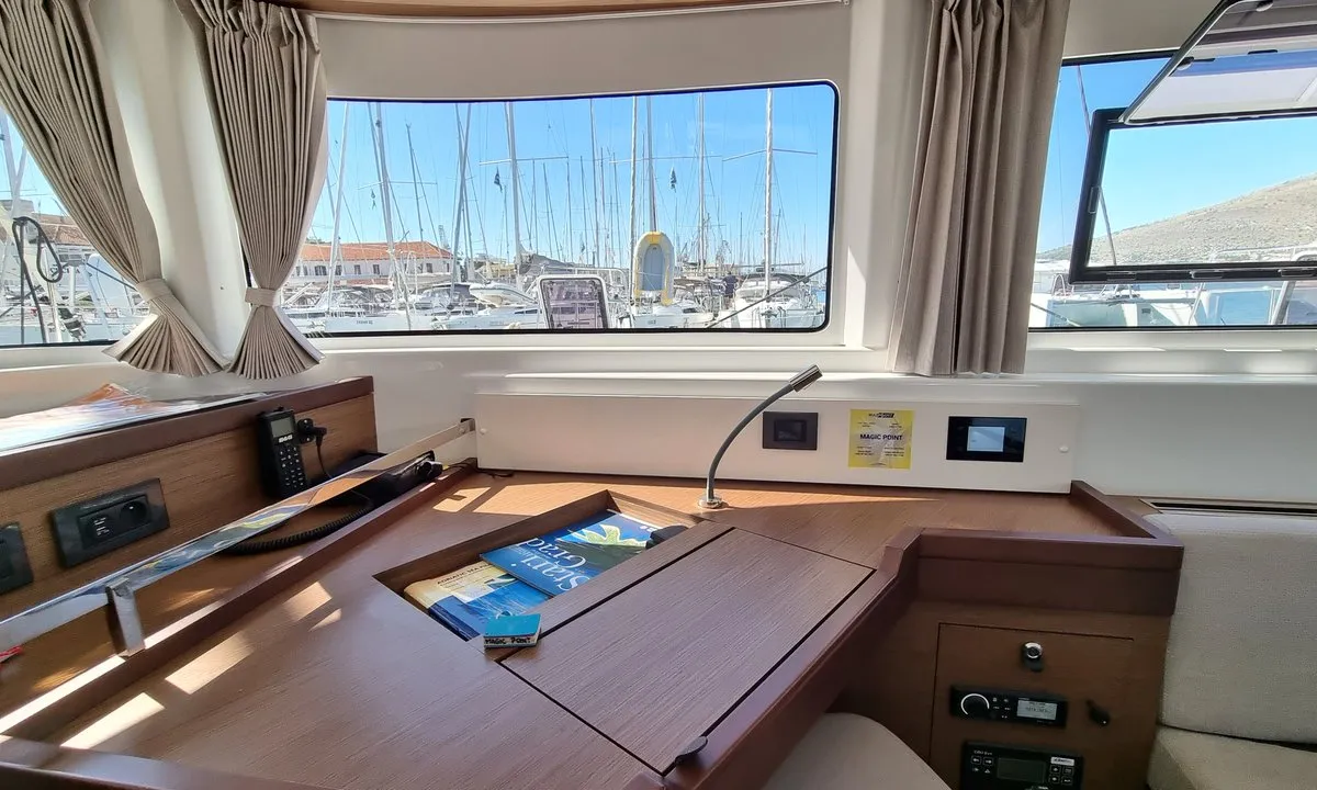 Salon of Magic Point, a Lagoon 46 catamaran at Split, Croatia