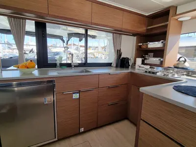 Galley of Magic Point, a Lagoon 46 catamaran at Split, Croatia
