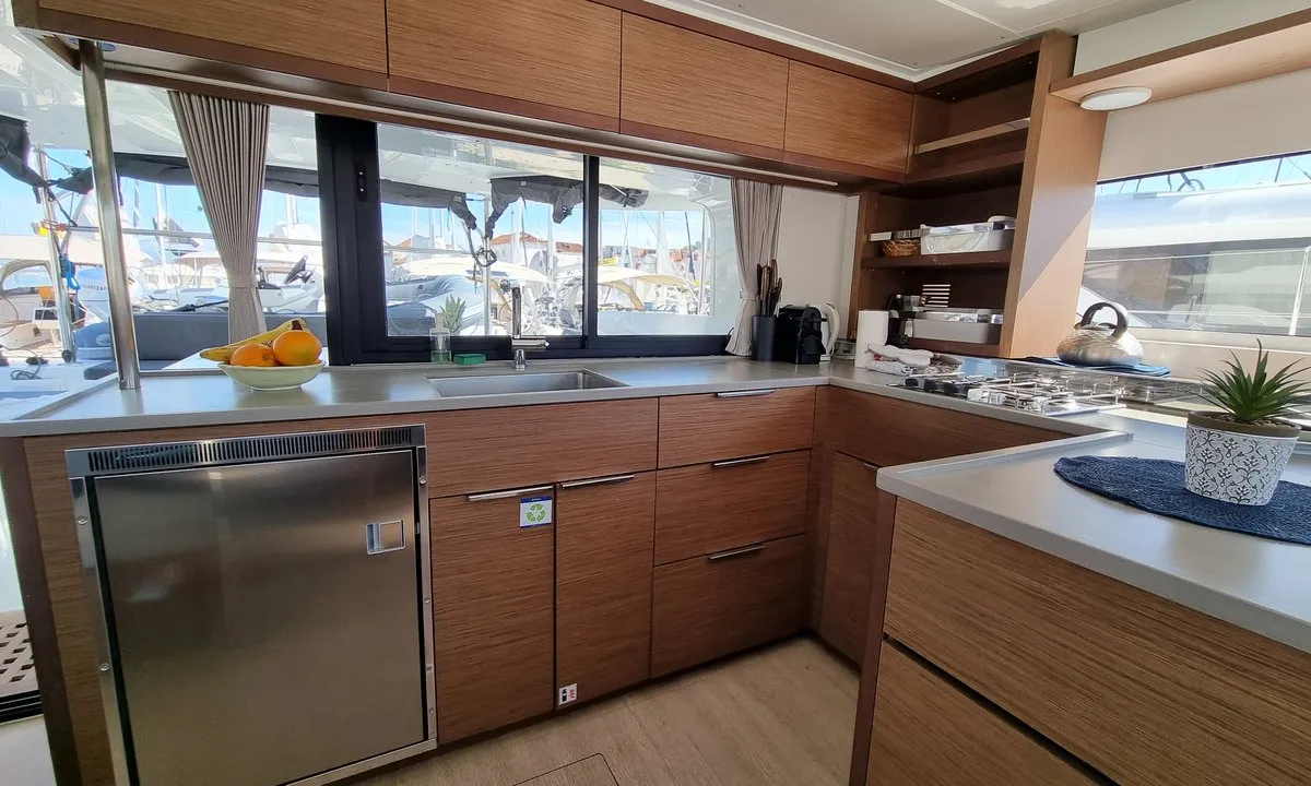 Galley of Magic Point, a Lagoon 46 catamaran at Split, Croatia
