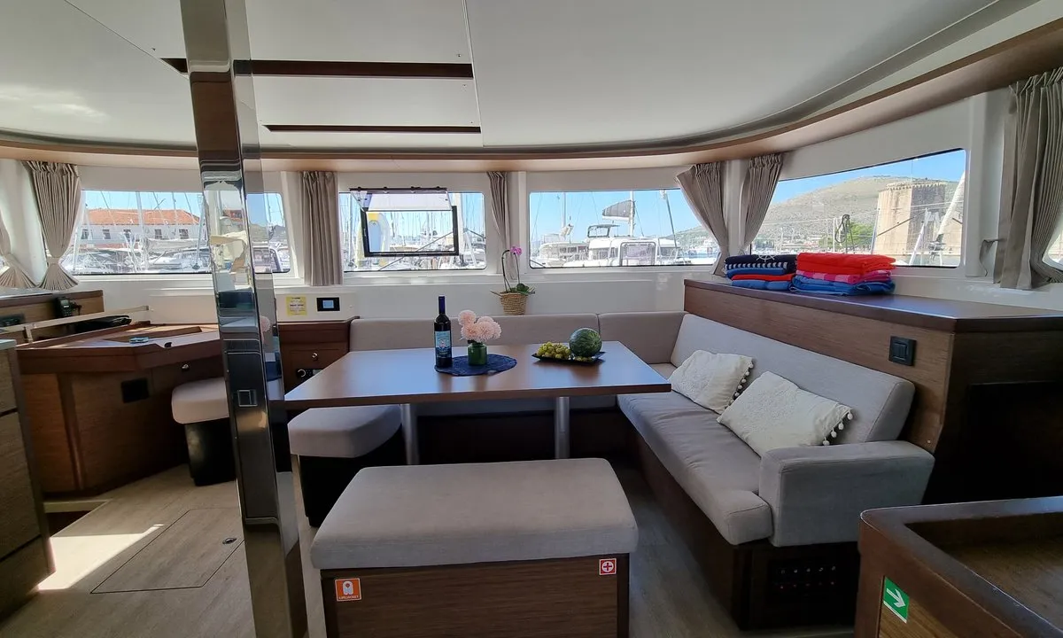 Salon of Magic Point, a Lagoon 46 catamaran at Split, Croatia