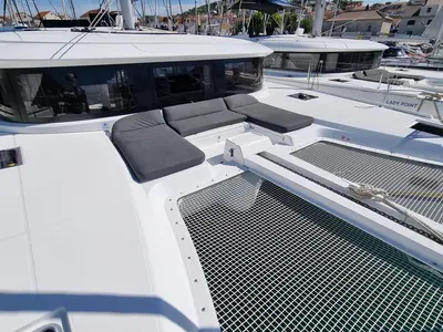 Deck of Magic Point, a Lagoon 46 catamaran at Split, Croatia