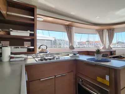 Galley of Magic Point, a Lagoon 46 catamaran at Split, Croatia