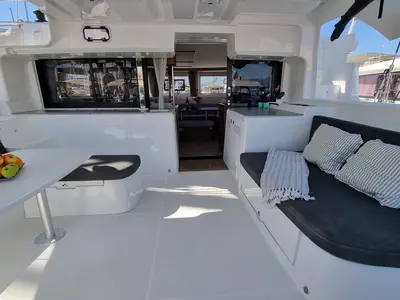 Deck of Magic Point, a Lagoon 46 catamaran at Split, Croatia