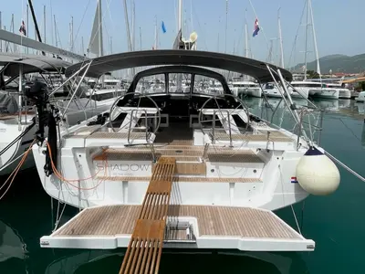 Deck of Shadow of the wind, a Hanse 460 sailboat at Kaštela, Croatia